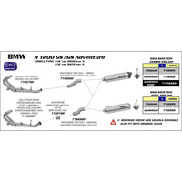 ARROW LINK PIPE - STAINLESS FOR MAXI RACE-TECH #71689 SILENCERS - BMW R1200 GS '10-12