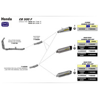 ARROW COLLECTORS - RACING 2:1 STAINLESS - HONDA CB500F & CBR500R
