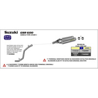ARROW SILENCER SET - ROUND - SILENCER CARBON FIBRE WITH STEEL END CAP - SUZUKI GSR 600 '06-11