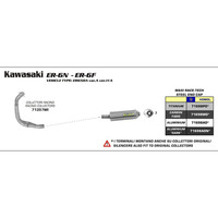 ARROW SILENCER - MAXI RACE-TECH ALUMINIUM DARK WITH STEEL END CAP - KAWASKI ER-6N / ER - 6F '05-11 K
