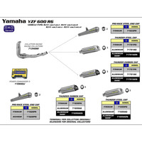 ARROW SILENCER - THUNDER ALUMINIUM SILVER WITH CARBON END CAP - YAMAHA YZF-R6
