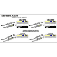 ARROW SILENCER SET - THUNDER ALUMINIUM DARK WITH CARBON END CAP - KAWASAKI Z 1000 '07-09