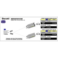 ARROW SILENCER SET - STREET THUNDER ALUMINIUM DARK WITH STEEL END CAP - DUCATI MONSTER 696 & 796  '0