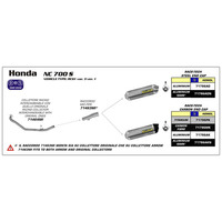 ARROW SILENCER - RACE-TECH TITANIUM WITH CARBON END CAP - HONDA NC 700/750 S&X  '12-UP