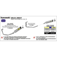 ARROW SILENCER - THUNDER ALUMINIUM DARK WITH CARBON END CAP - KAWASAKI NINJA 250 / 300 & Z 300