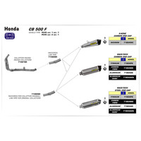 ARROW SILENCER - X - KONE NICHROM SILVER WITH CARBON END CAP - HONDA CB500F, CBR500R & CB500X