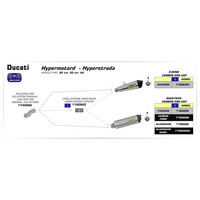 ARROW SILENCER - X - KONE NICHROM SILVER WITH CARBON END CAP - DUCATI HYPERMOTARD & HYPERSTRADA