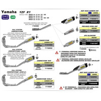 ARROW SILENCER HALF KIT - INDY - RACE ALUMINIUM WITH CARBON END CAP - YAMAHA YZF-R1