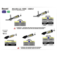 ARROW SILENCER - INDY - RACE ALUMINIUM DARK WITH CARBON END CAP - DUCATI MULTISTRADA 1200 / S