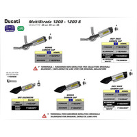 ARROW SILENCER KIT - LINK PIPE 2:1 & INDY - RACE ALUMINIUM WITH CARBON END CAP - DUCATI MULTISTRADA 