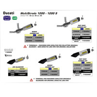 ARROW SILENCER KIT - LINK PIPE 2:1 & INDY - RACE TITANIUM WITH CARBON END CAP - DUCATI MULTISTRADA 1