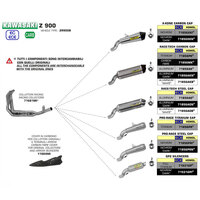 ARROW SILENCER - RACE-TECH ALUMINIUM SILVER WITH STEEL END CAP - KAWASAKI Z900