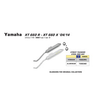 ARROW SILENCER SET - THUNDER LH & RH ALUMINIUM SILVER WITH STEEL END CAPS #3 - YAMAHA 