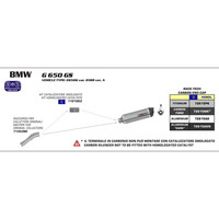 ARROW SILENCER - RACE-TECH ALUMINIUM WITH CARBON END CAP - BMW G650GS & SERTAO '11-16