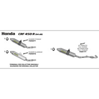 ARROW SILENCER - OFF - ROAD V2 ALUMINIUM SILVER WITH CARBON END CAP - HONDA CRF450R '06-08