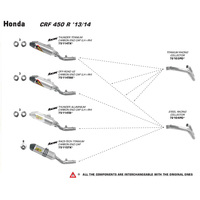 ARROW EXHAUST LEFT HAND+RIGHT HAND ALUMINIUM OFF - ROAD V2 SLIP-ON CARBON CAP -  HONDA CRF450R '13-1