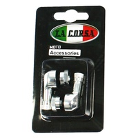LA CORSA ANGLED VALVE STEM (PAIR) SILVER 11.3 MM