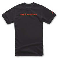 ALPINESTARS LINEAR WORDMARK TEE BLACK WARM RED