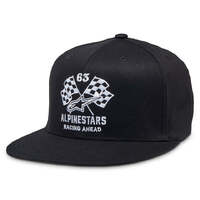 ALPINESTARS DOUBLE CHECK FLATBILL HAT BLACK WHITE