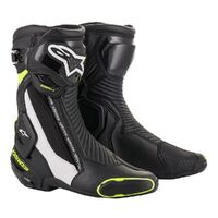 ALPINESTARS SMX PLUS V2 BOOT BLACK WHITE FLURO YELLOW