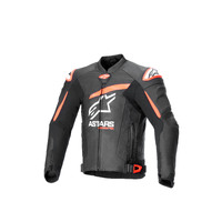 ALPINESTARS GP PLUS R V4 AIRFLOW LEATHER JACKET BLACK FLURO RED WHITE