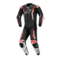 ALPINESTARS GP TECH V5 1 PC SUIT BLACK WHITE RED FLURO