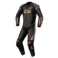 ALPINESTARS GP FORCE CHASER LEATHER SUIT BLACK FLURO RED