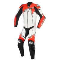 ALPINESTARS GP PLUS 1PC LEATHER SUIT BLK WHITE FLURO RED