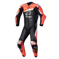 ALPINESTARS GP PLUS V4 1 PC SUIT BLACK FLURO RED WHITE