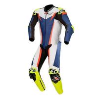 ALPINESTARS GP TECH V3 LEATHER SUIT TECH-AIR® COMPATIBLE BLUE WHITE RED FLURO YELLOW