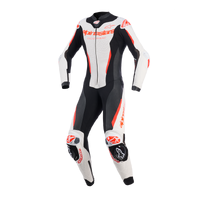ALPINESTARS GPR7 1PC LADIES LEATHER SUIT WHITE BLACK FLURO RED