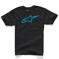 ALPINESTARS AGELESS TEE BLACK TURQUOISE