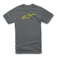 ALPINESTARS AGELESS TEE CHARCOAL HI-VIS YELLOW