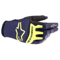 ALPINESTARS 2023 TECHSTAR GLOVES NIGHT NAVY FLURO YELLOW