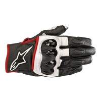 ALPINESTARS CELER LEATHER GLOVE BLACK WHITE RED