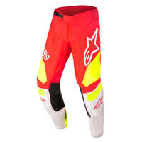 ALPINESTARS 2022 YOUTH RACER FACTORY PANTS FLURO RED WHITE FLURO YELLOW