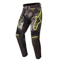 ALPINESTARS 2020 YOUTH RACER TACTICAL PANTS BLACK GREY CAMO FLURO YELLOW