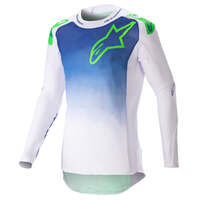 ALPINESTARS 2023 SUPERTECH RISEN JERSEY BLUE RAY WHITE FLURO GREEN