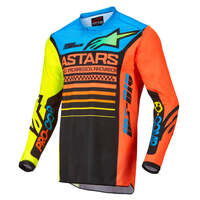 ALPINESTARS 2022 RACER COMPASS JERSEY BLACK FLURO YELLOW CORAL