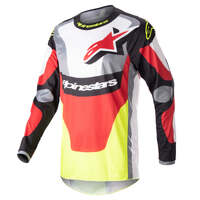 ALPINESTARS 2023 FLUID AGENT JERSEY BLACK MARS RED FLURO YELLOW