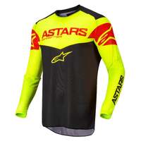 ALPINESTARS 2022 FLUID TRIPLE JERSEY BLACK YELLOW FLURO RED FLURO