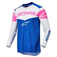 ALPINESTARS 2022 FLUID TRIPLE JERSEY BLUE WHITE FLURO PINK