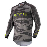 ALPINESTARS 2022 YOUTH RACER TACTICAL JERSEY BLACK GREY CAMO FLURO YELLOW