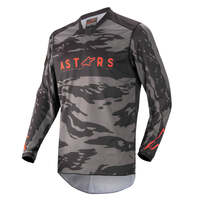 ALPINESTARS 2022 YOUTH RACER TACTICAL JERSEY BLACK GREY CAMO FLURO RED