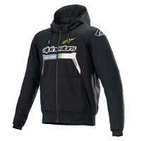 ALPINESTARS CHROME IGNITION HOODIE BLACK FLURO YELLOW