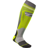 ALPINESTARS MX PLUS 1 FLURO YELLOW GREY SOCKS