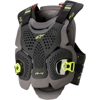 ALPINESTARS A4 MAX CHEST PROTECTOR BLACK ANTHRACITE YELLOW FLURO