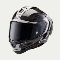 ALPINESTARS SUPERTECH SR10 ELEMENT BLACK CARBON SILVER BLACK GLOSS HELMET