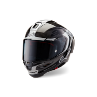 ALPINESTARS SUPERTECH SR10 ELEMENT BLACK CARBON SILVER BLACK GLOSS HELMET