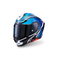 Alpinestars S-R7 Helmet Zeal Black Blue Fluro Pink White Gloss